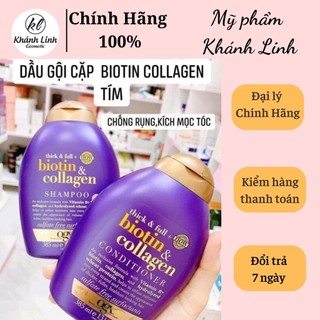 Cặp Dầu Gội Xả Biotin Collagen OGX 385ML - BIOTIN TÍM