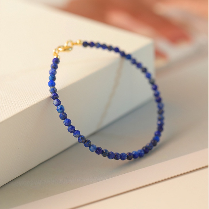 Vòng Đeo Tay Lapis Lazuli Bằng Đá Tự Nhiên Siêu Mịn Phong Cách Retro