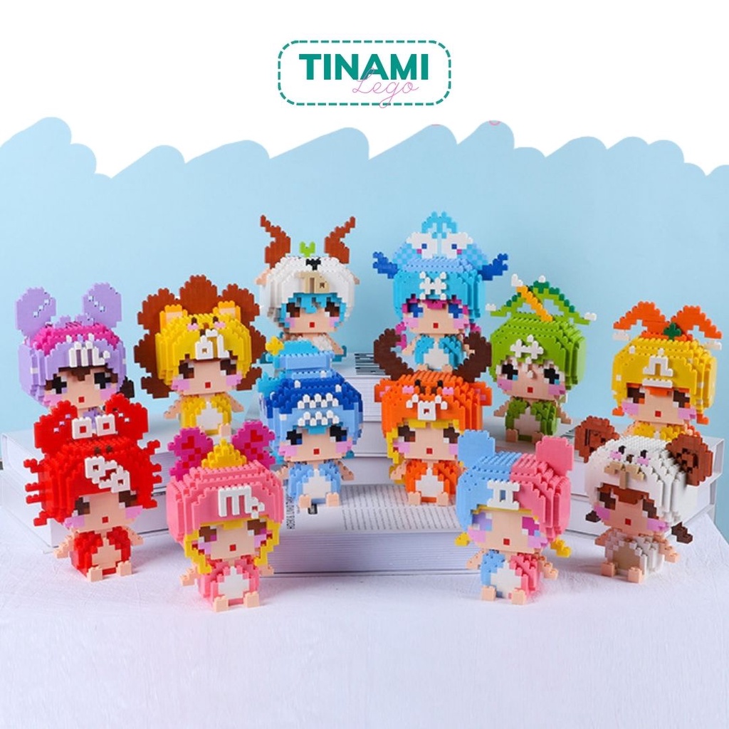 Lego 12 cung hoàng đạo đồ chơi mô hình tự lắp ráp giải trí sáng tạo dùng trưng bày làm quà Tinami