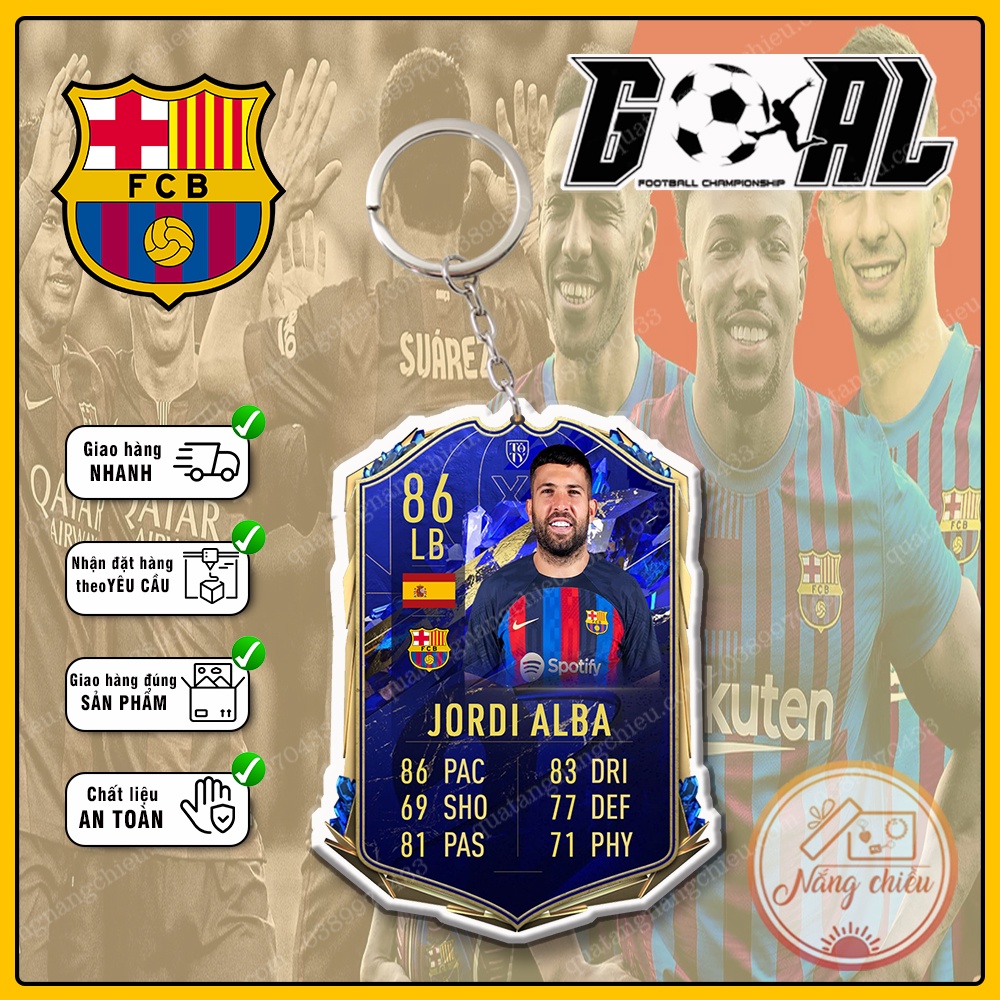 Móc khóa thẻ CLB bóng đá Barcelona☘️Quà Tặng Nắng Chiều☘️