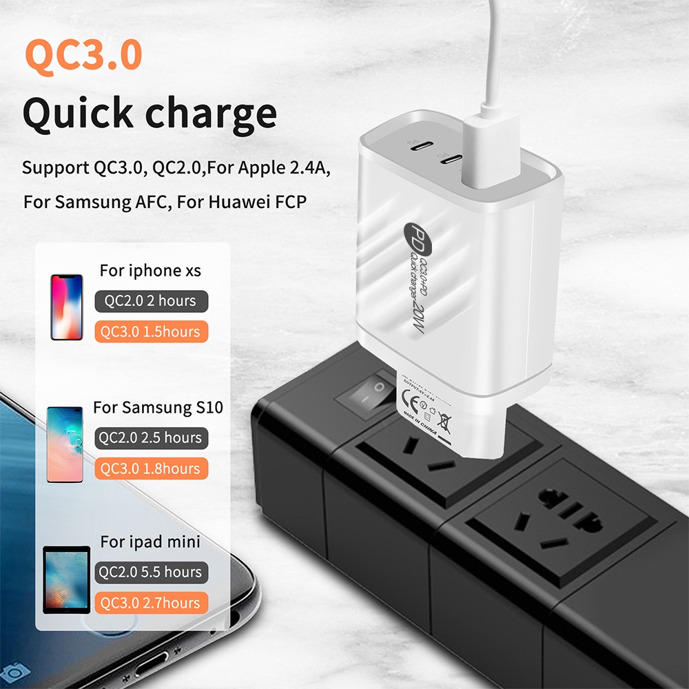 Đầu Sạc Nhanh PD 45 USB c 3.0 Cho i-Phone 14 13 Pro Android