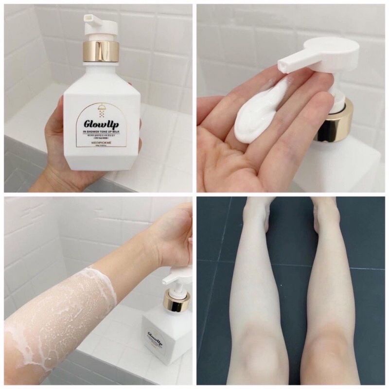 SỮA TẮM TRUYỀN TRẮNG MEDIPICKME GLOW UP IN SHOWER TONE UP MILK TRẮNG HỒNG TỰ NHIÊN