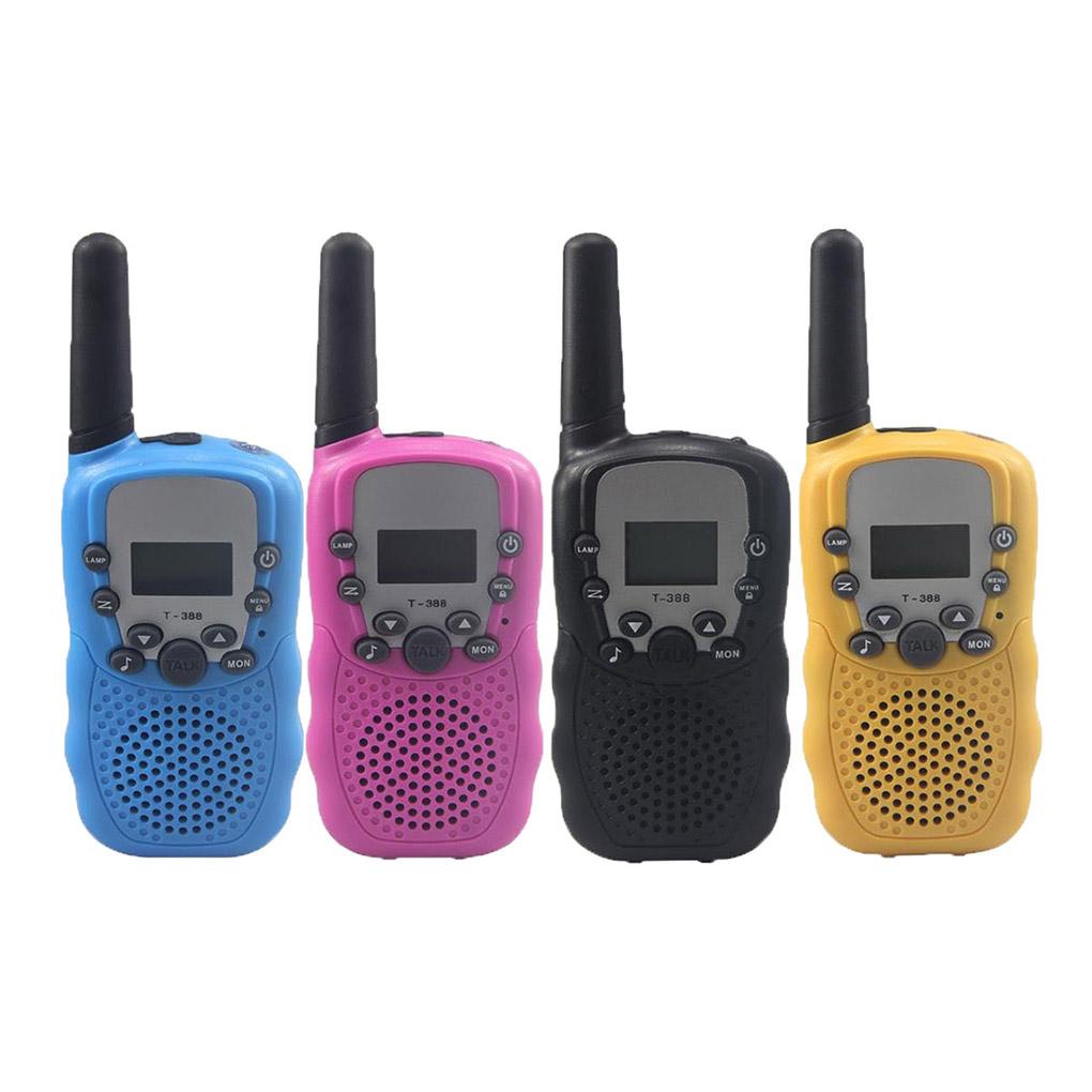 1 Cặp Bộ Đàm Điện Đàm Màn Hình LCD Hai Chiều Tự Động Quét Liên Lạc EU 446MHz Màu Đen Cho Bé