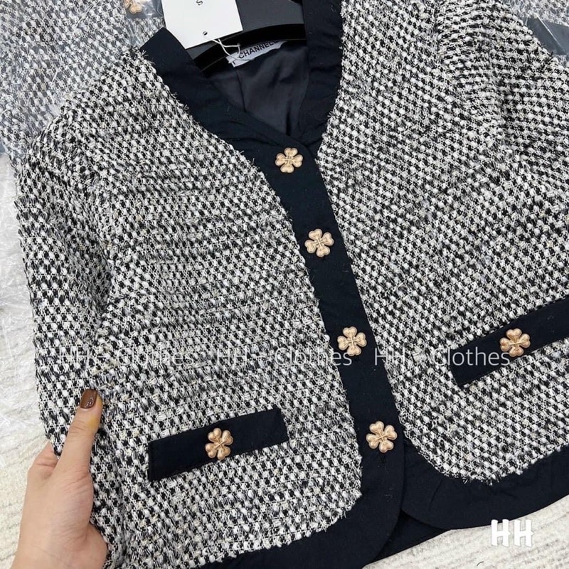 ÁO VEST TIÊU 2 LỚP CÚC HOA