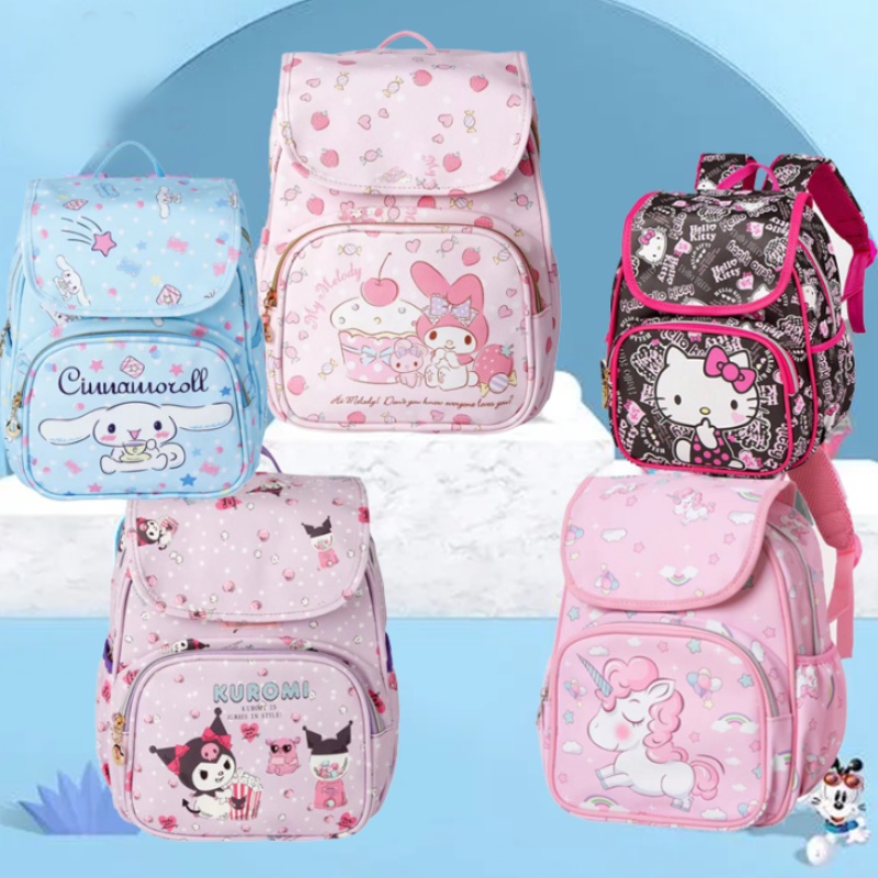 SANRIO Balo Đi Học Chống Nước Sức Chứa Lớn In Hình Kỳ Lân Dễ Thương Cho Bé