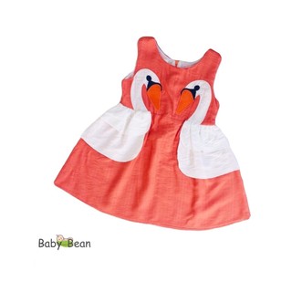 Váy Đầm Đũi Thêu 2 Thiên Nga Bé Gái BabyBean