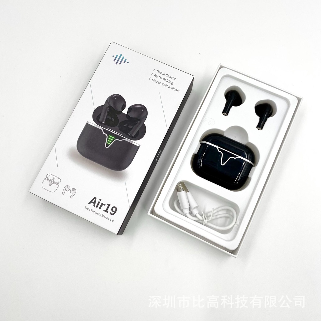 Tai Nghe Bluetooth Air19 Không Dây Nhét Tai Cao Cấp Tự Động Kết Nối Chạm Cảm Ứng Dùng Cho IOS Và Android