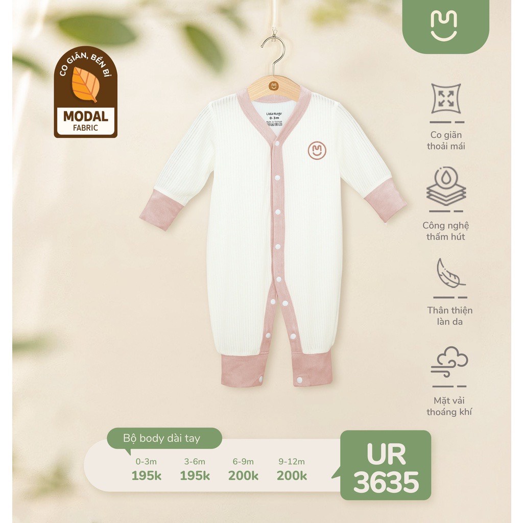 Body Dài Tay Cài Giữa Vải Modal Cho Bé UR3635
