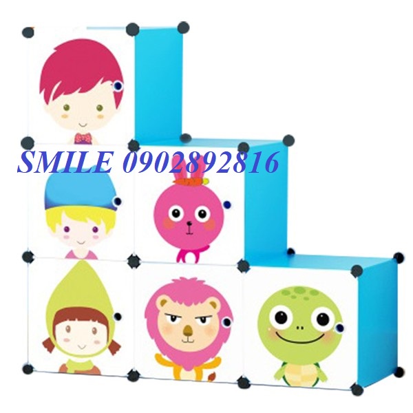 [NỘI THẤT] TỦ NHỰA LẮP GHÉP THÔNG MINH 6 Ô HÌNH BẬC THANG, ĐỰNG QUẦN ÁO ĐẸP MẮT