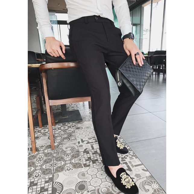Quần tây công sở nam vải co giãn ống côn dáng ôm, đẳng cấp thời trang nam chất vải cao cấp tuyết mưa hàn (QA)