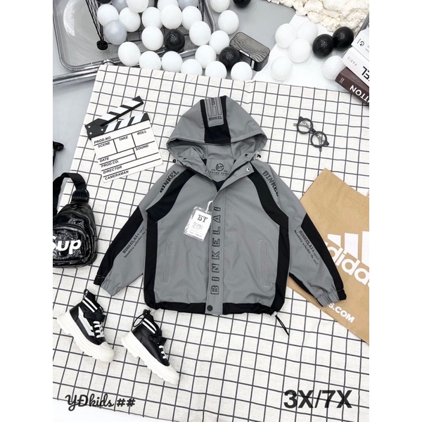 Áo khoác gió trẻ em , áo khoác gió thể thao chất liệu gió tráng xi size đại siêu đẹp cho bé trai 20-32kg