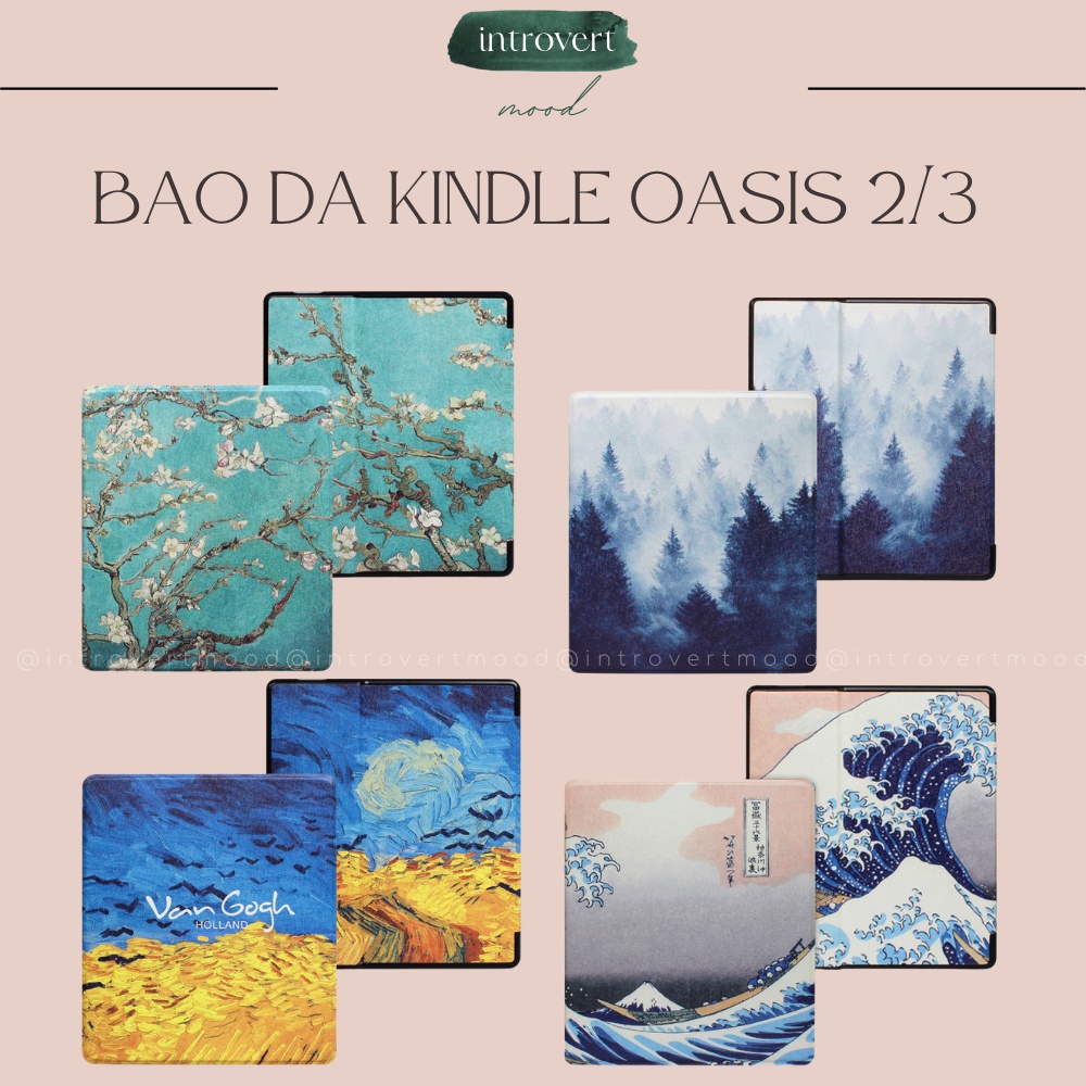 Bao da Kindle Oasis 2/3 hình tranh nghệ thuật, có smartcover tắt mở tự động tiện lợi