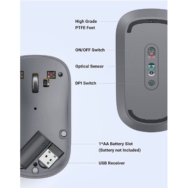 Chuột không dây 2.4G Silent Click Ugren 90373 Cao cấp - Hàng chính hãng