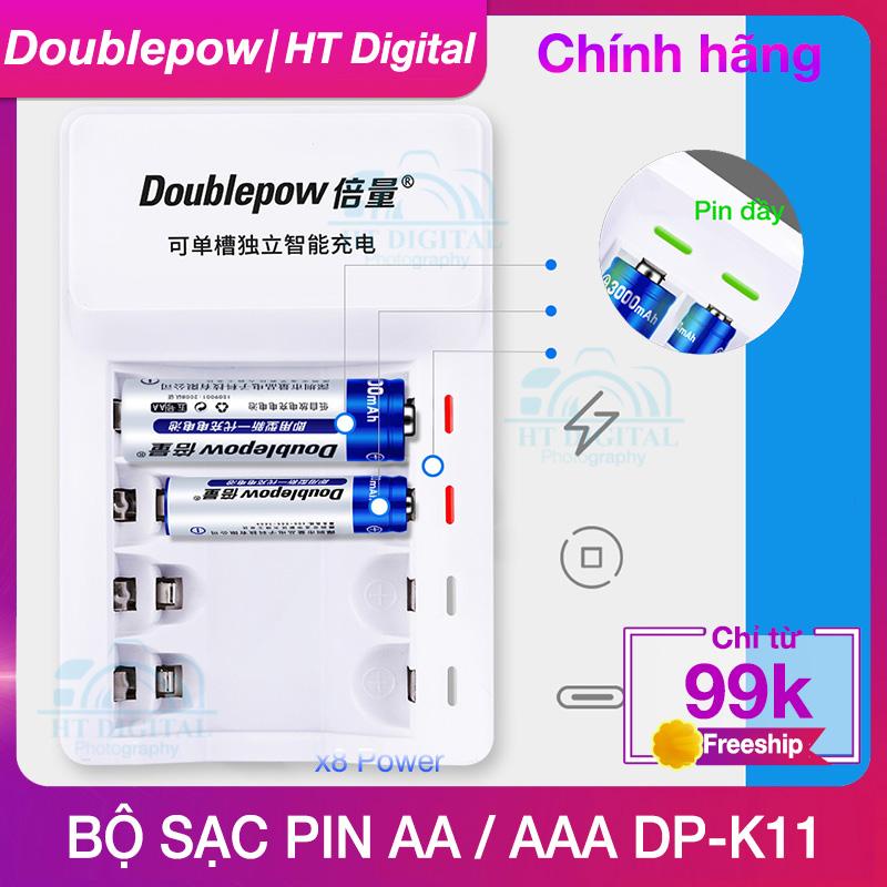 Bộ sạc pin AA AAA DP-K11 Tự Ngắt Doublepow Dành Cho Pin Sạc Micro Không Dây,  Đồ Chơi Điện Tử, Chuột máy tính