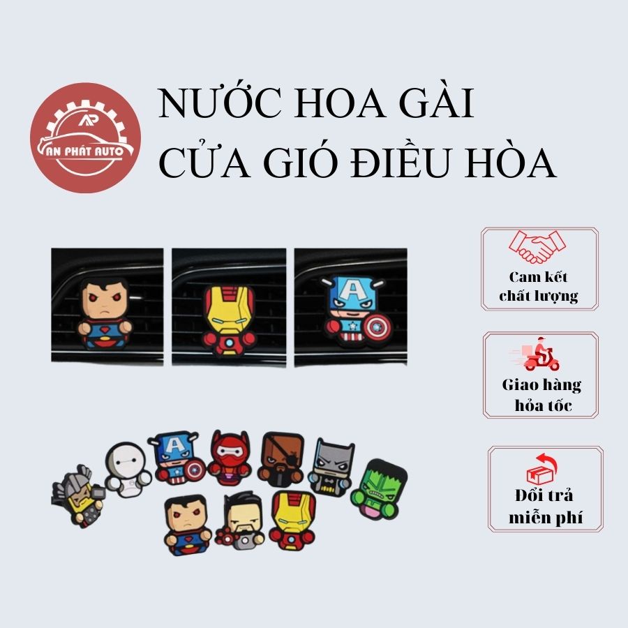 Sáp Thơm Ô Tô Gài Cửa Gió Khử Mùi Xe Hơi Hình Nhân Vật Siêu Anh Hùng Ngộ Nghĩnh Dễ Thương Của Marvel [Hàng Loại Tốt]