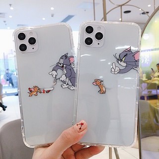 Ốp Điện Thoại Dẻo Họa Tiết Hoạt Hình Mèo Và Chuột Cho iPhone 7 8 Plus X XR XS 11 12 13 14 Plus 14 Pro Max SE 2020