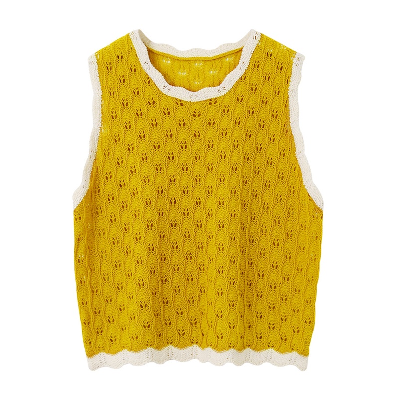 Áo Croptop Dệt Kim Cổ Tròn Dáng Ôm Thời Trang Mùa Hè Y2K Dành Cho Bạn Nữ