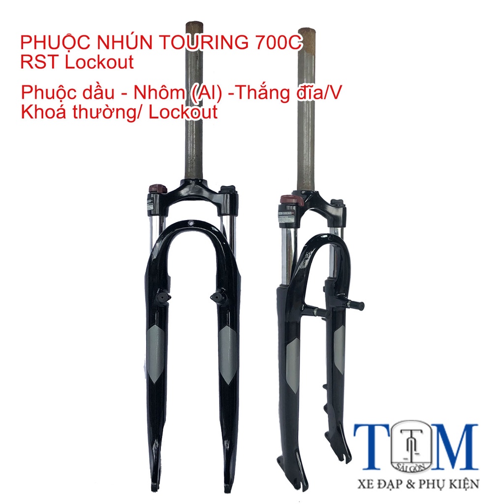 Phuộc nhún xe đạp Touring 700C RST Lockout, Thắng đĩa/V