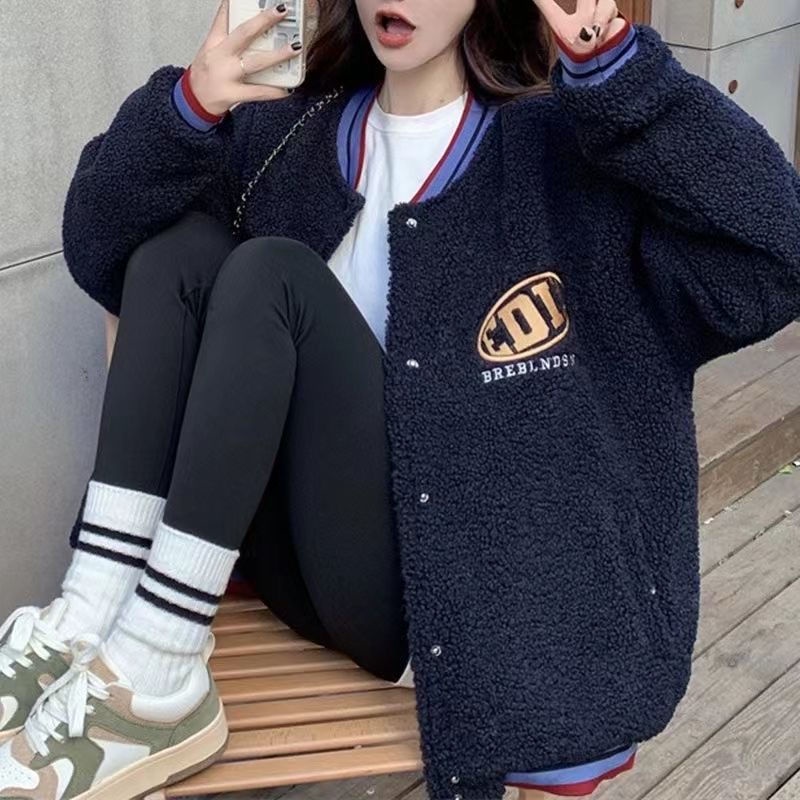 Áo Khoác Bóng Chày Tay Dài Phong Cách Hàn Quốc Cho Nữ