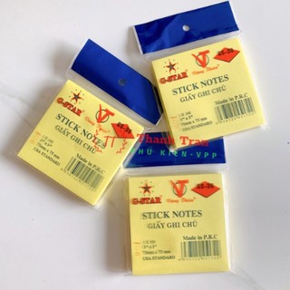 Xấp 100 tờ giấy note, giấy ghi chú vàng Gstar 3x3