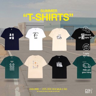 Áo Phông Form Rộng In Hình Nam Nữ Unisex GUY's Closet - Áo Thun Nam Tay Lỡ Vải Cotton, Co giãn 4 chiều, Thấm hút mồ hôi