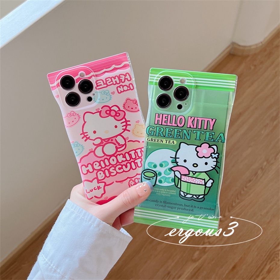 Ốp Điện Thoại Mềm Màu Kẹo Hình Mèo Kitty Cho iPhone 14 13 12 11 Pro Max SE2020 X XR Xs Max 7 8 6 6s Plus