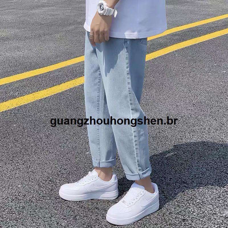 Hàng Giao Ngay Quần Jean Lelaki Mỏng Vừa Vặn Cắt Thẳng Vải Denim Size Lớn Panjang Cho Nam