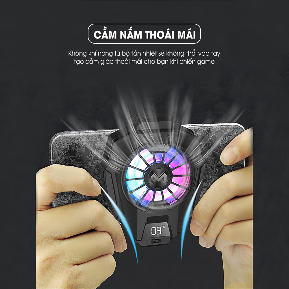 Quạt tản nhiệt điện thoại sò lạnh SIDOTECH Memo DL05 thiết kế gaming LED RGB dành cho game thủ chơi game PUBG LIÊN QUÂN