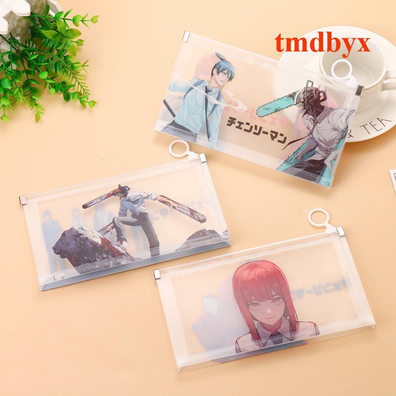 Tmdbyx Túi Đựng Bút In Hình Anime Chainsaw Man Phối Khóa Kéo Tiện Lợi