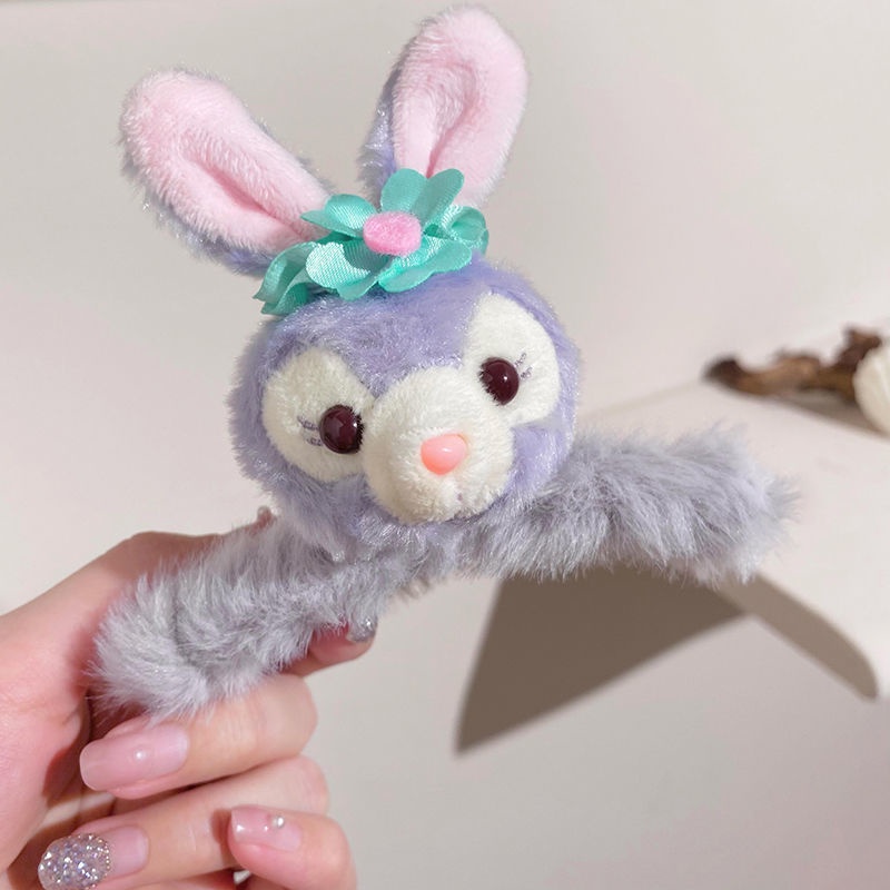 Kẹp Tóc Hình Ngôi Sao / Thỏ Phủ Lông Dễ Thương Thời Trang Thu Đông Hàn Quốc Cho Nữ