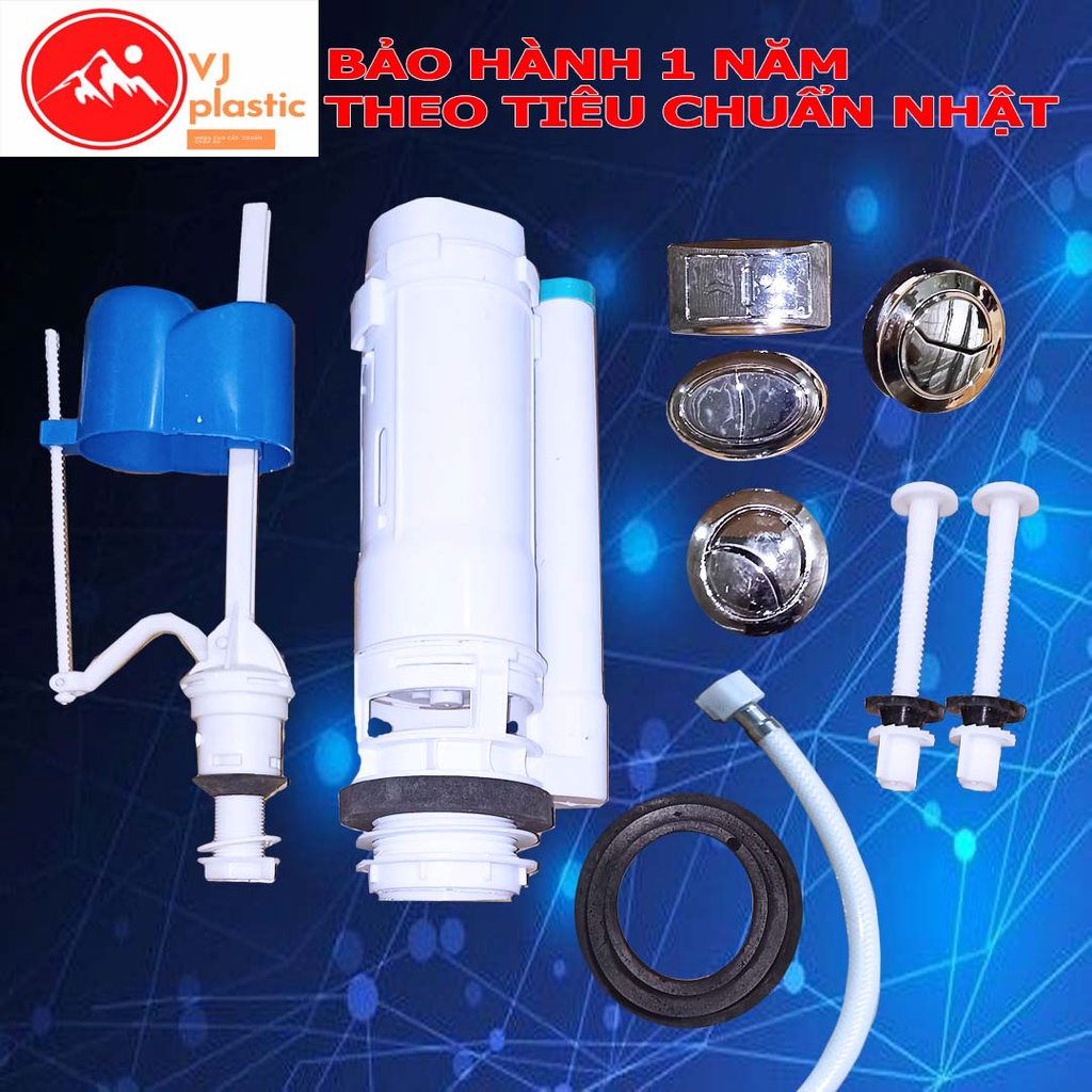 Bộ xả bồn cầu két rời 2 nhấn thương hiệu Việt Nhật chiều cao 24cm phù hợp với đa số bồn cầu