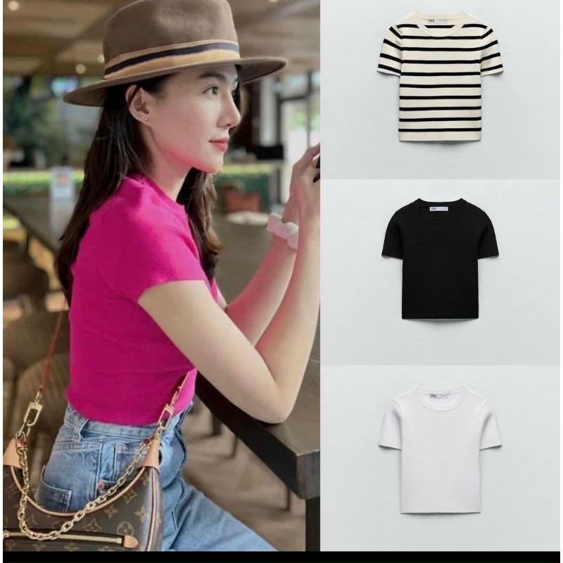 Áo phông zr nữ chất đẹp cổ tròn cộc tay form ôm