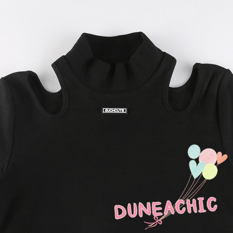 DUNEA Áo liền quần cổ cao khoét lỗ gợi cảm thời trang dành cho nữ