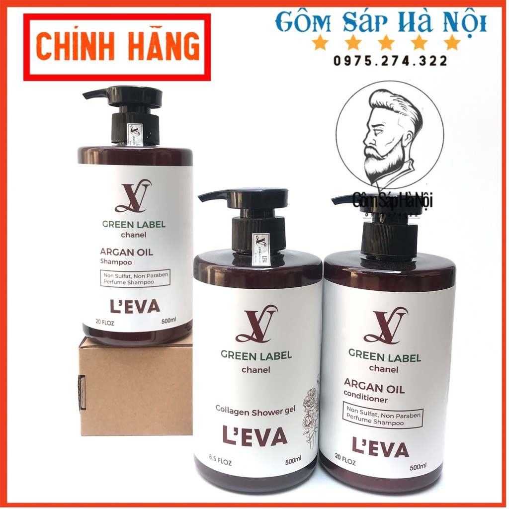 Bộ Dầu Gội - Xả- Sữa Tắm Hương Nước Hoa Sang Trọng GREEN LABEL 500ml