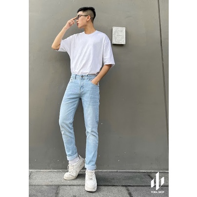 {Freeship + Voucher 20k} QUẦN JEANS DÀI NAM SLIMFIT MÀU XANH SÁNG TRƠN SIÊU XỊN ĐẸP (ẢNH THẬT 100% - BAO ĐỔI TRẢ)109