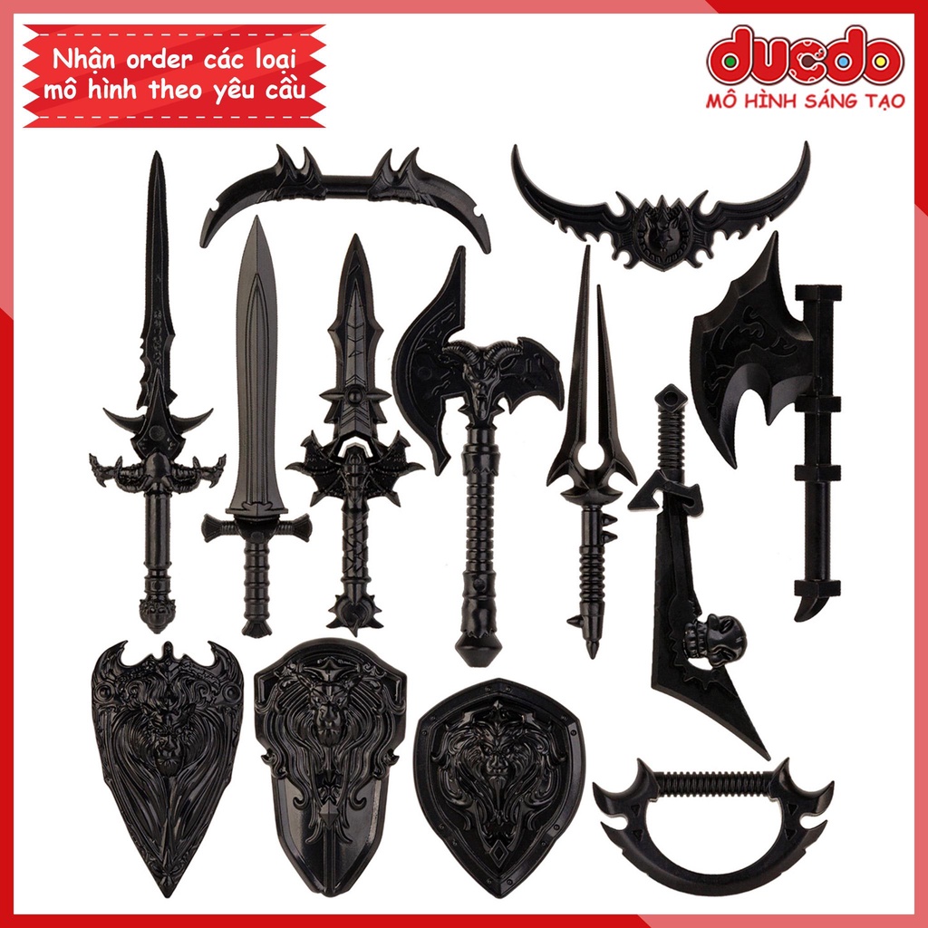 Vũ Khí Dành Cho Minifigures Chiến Binh Trung Cổ Khiên Cung - Phụ Kiện Đồ Chơi Lắp Ráp Xếp hình Cho Binh Lính