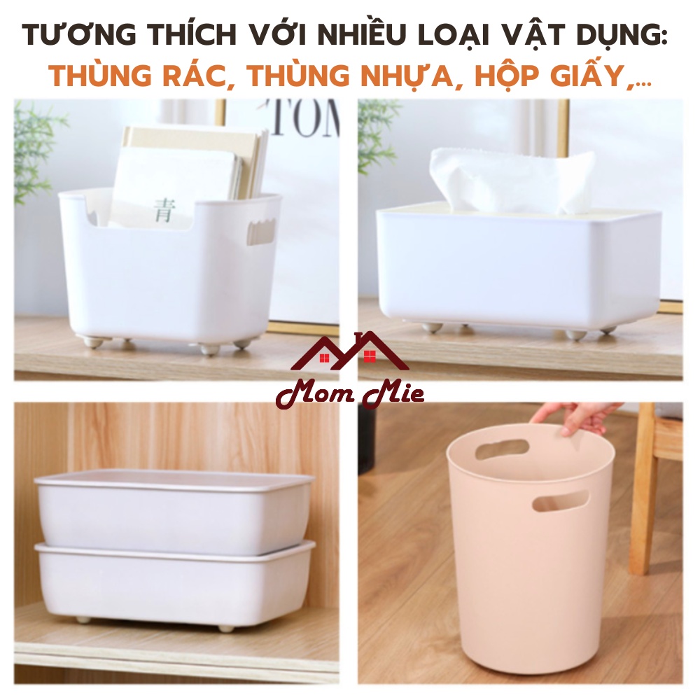 [MỚI] Vỉ 4 con lăn kèm miếng dán 2 mặt, dán thùng rác và các vật dụng, siêu bền, chịu lực tốt - J242