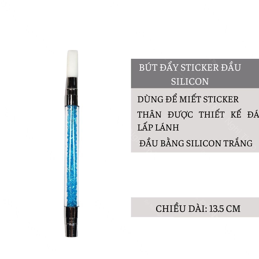 Bút đẩy sticker cho móng đầu silicon phụ kiện nail đẩy sticker