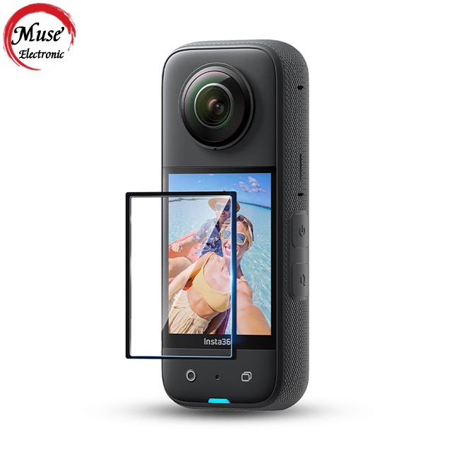 Set 2 Kính Cường Lực Bảo Vệ Màn Hình Hd Chống Trầy Tương Thích Với Insta360 X3 Action