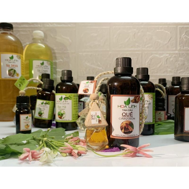 Tinh dầu nguyên chất thiên nhiên hoa linh, sả chanh, quế, chai 50ml