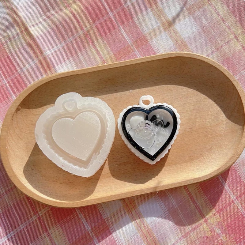 Khuôn Silicone Làm Mặt Trang Sức Bằng Đất Sét Hình Oval / Trái Tim
