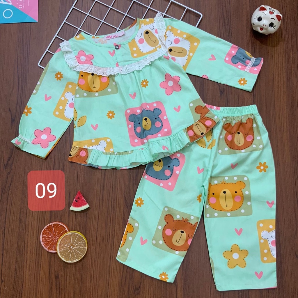 Kate lụa dài tay bé gái nhiều hình 10-34kg