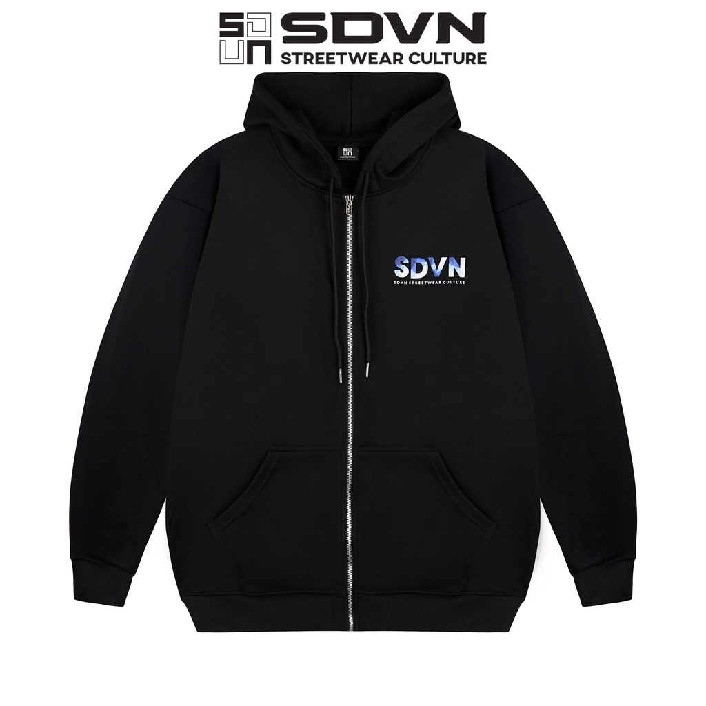 Áo Khoác Hoodie Zip Logo Unisex Nam Nữ Form Rộng Local Brand SDVN