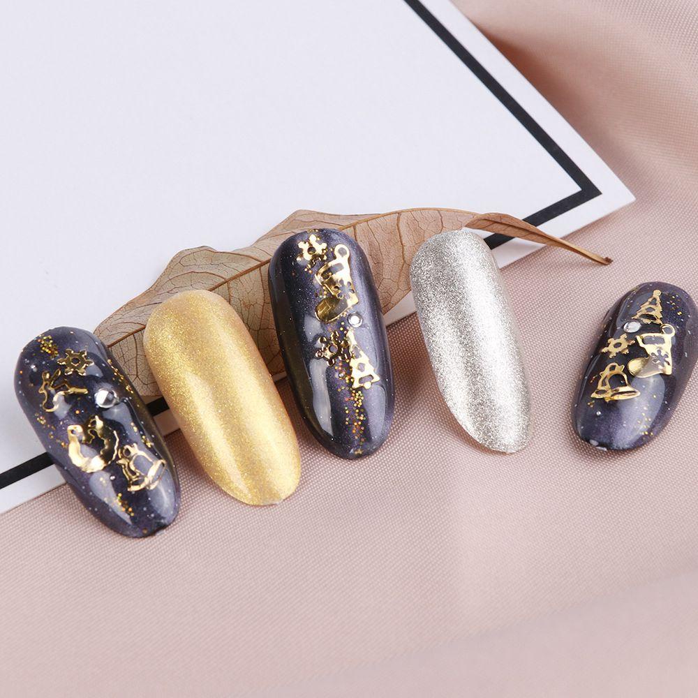 Miếng Dán Trang Trí Móng Tay Chủ Đề Giáng Sinh|Phụ Kiện Trang Trí Móng Tay Hình Chuông Kim Loại Lấp Lánh