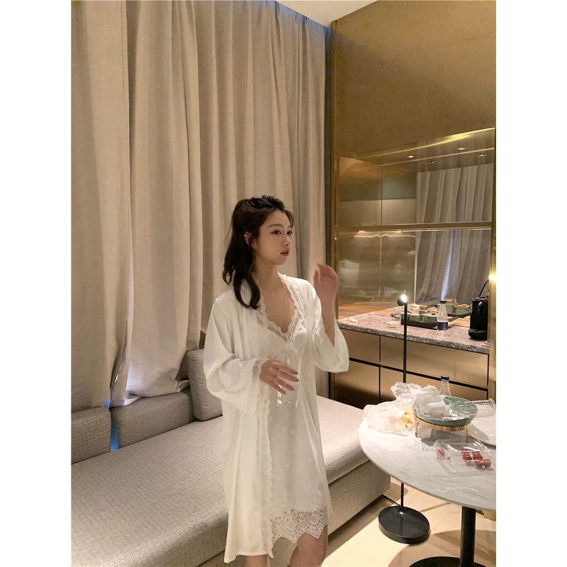 Bộ Đồ Ngủ Bằng Lụa Mát Thời Trang Mùa Hè Quyến Rũ Dành Cho Nữ