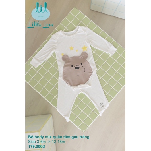 Bộ bodychip kèm quần LittleLove LiL chất tăm cho bé