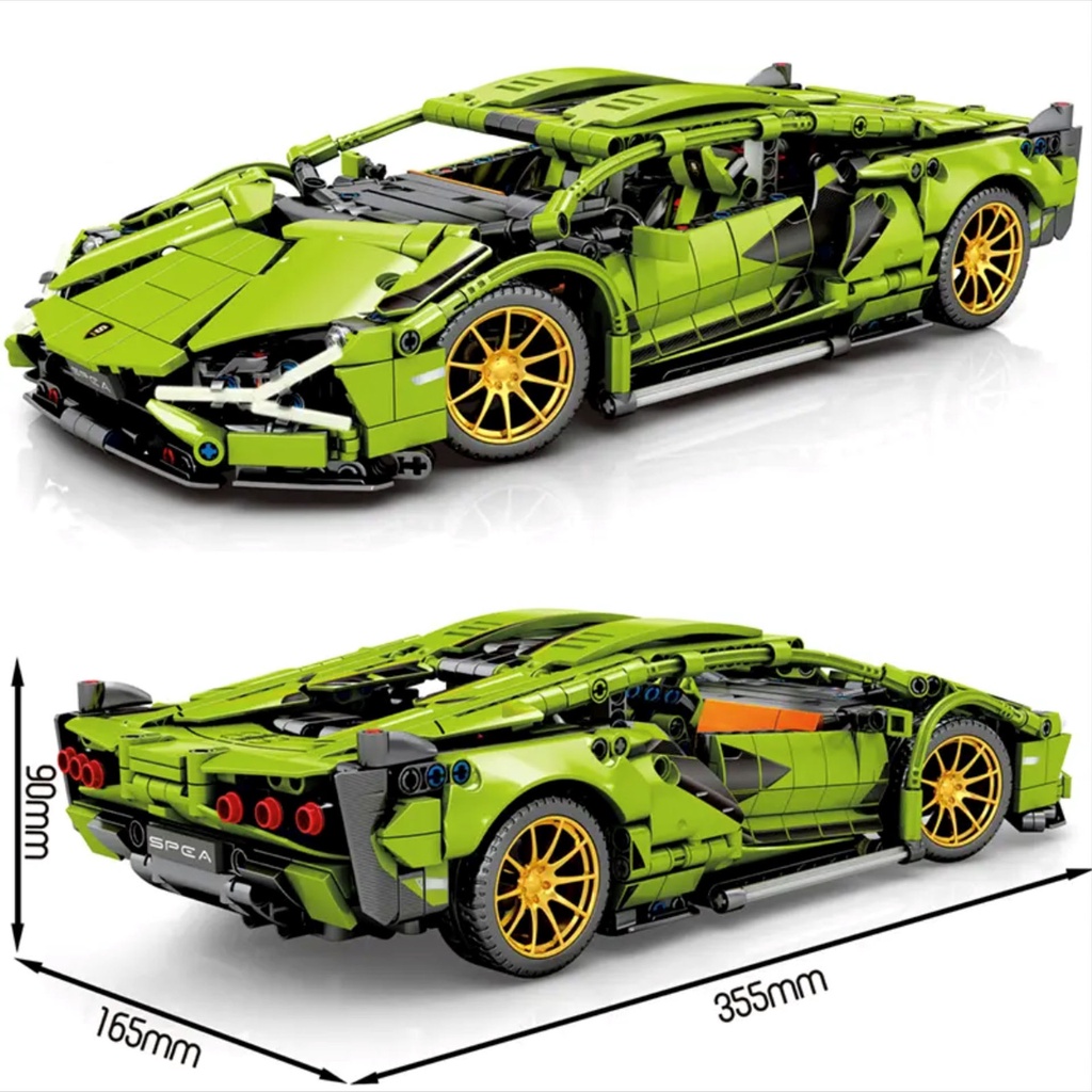 Đồ Chơi Lắp Ráp Mô Hình Điều Khiển Từ Xa RC Siêu Xe Lamborghini Sian Model SY8600 Với 1000+ Mảnh Ghép