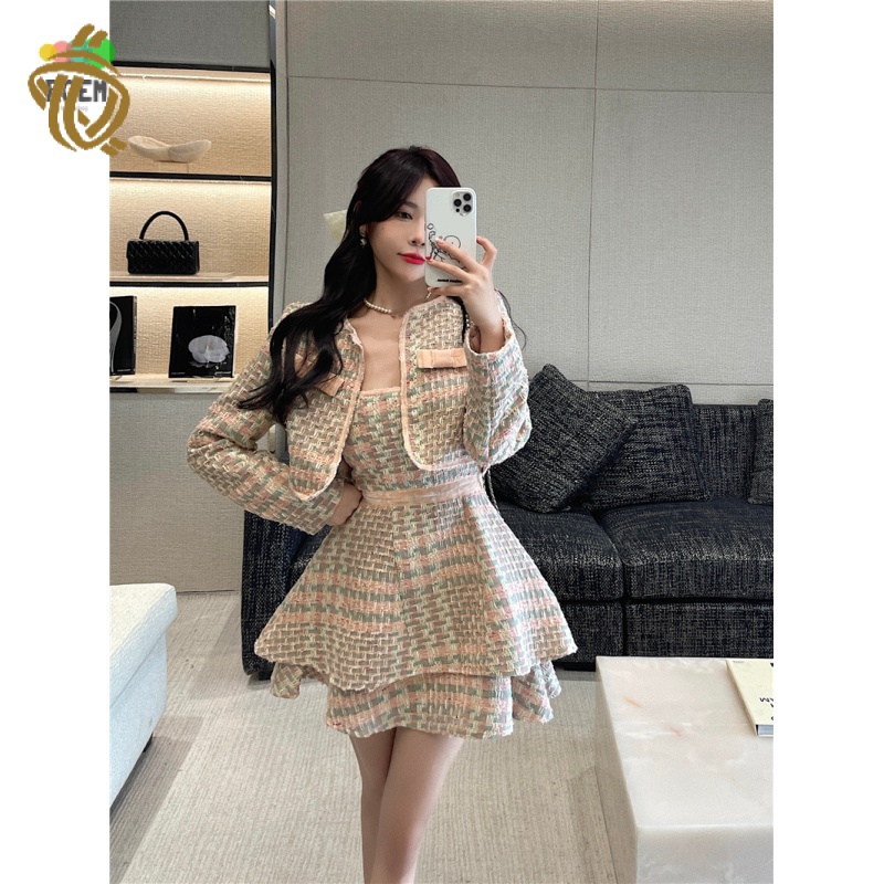 Set Đầm Hai Dây Và Áo Khoác Thời Trang Mùa Thu Cho Búp Bê Barbie