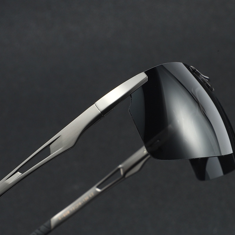 Kính Mát Phân Cực Nửa Gọng Màu Sắc Thay Đổi Thời Trang Đi Xe Đạp Cho Nam