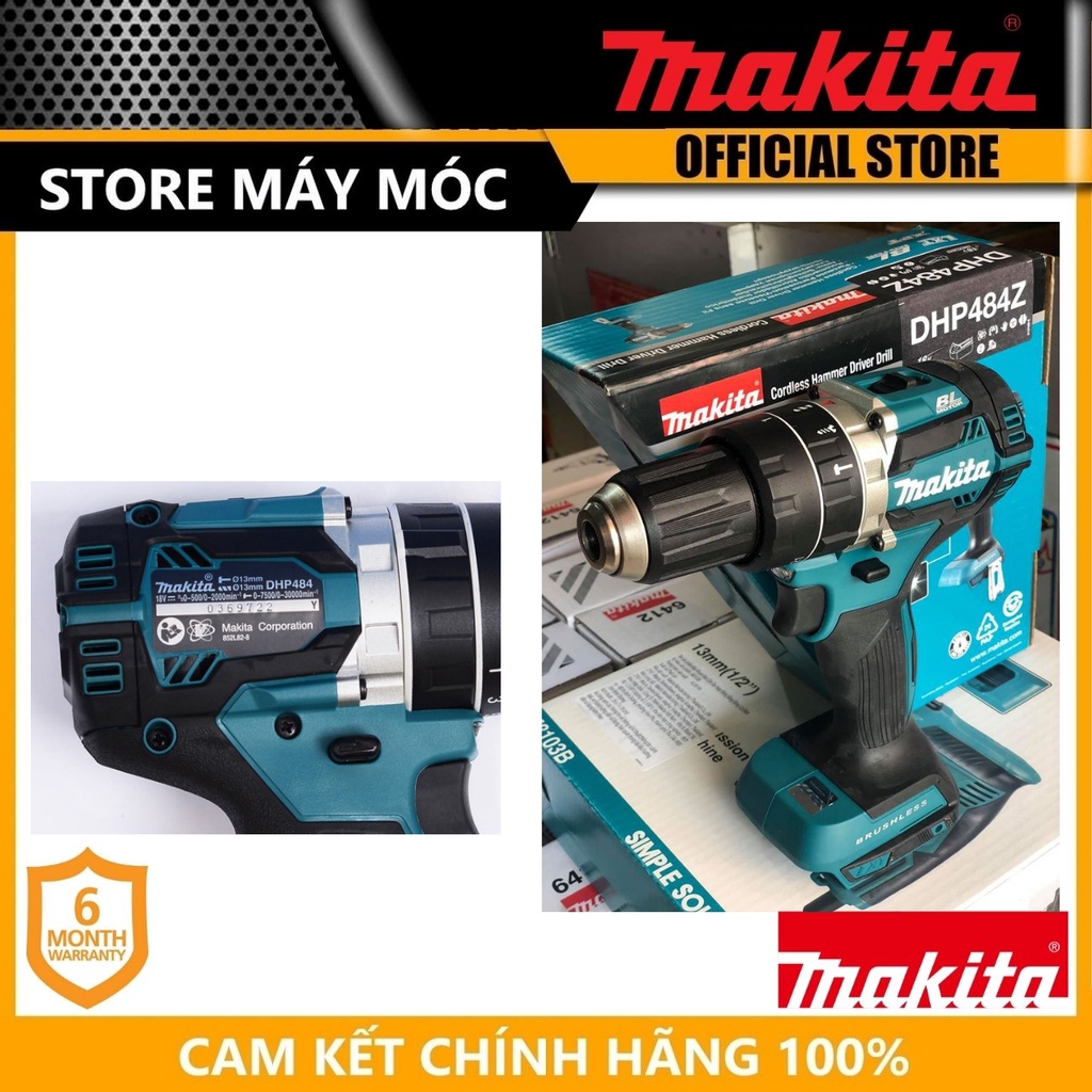 MÁY KHOAN BÚA VẶN VÍT DÙNG PIN 18V (40/ 23 N.M) MAKITA DHP484Z- HÀNG CHÍNH HÃNG
